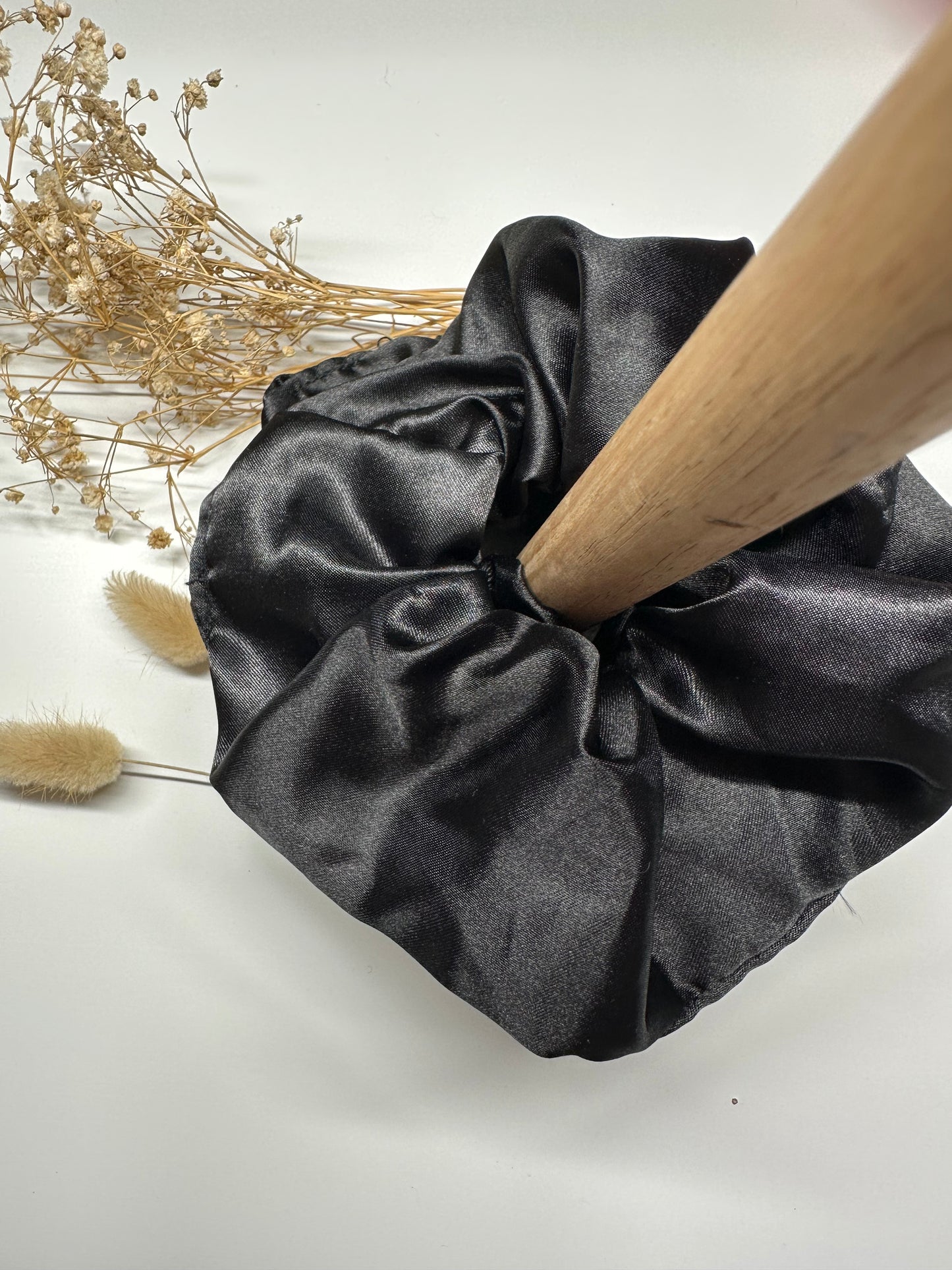 Black Satin Scrunchie