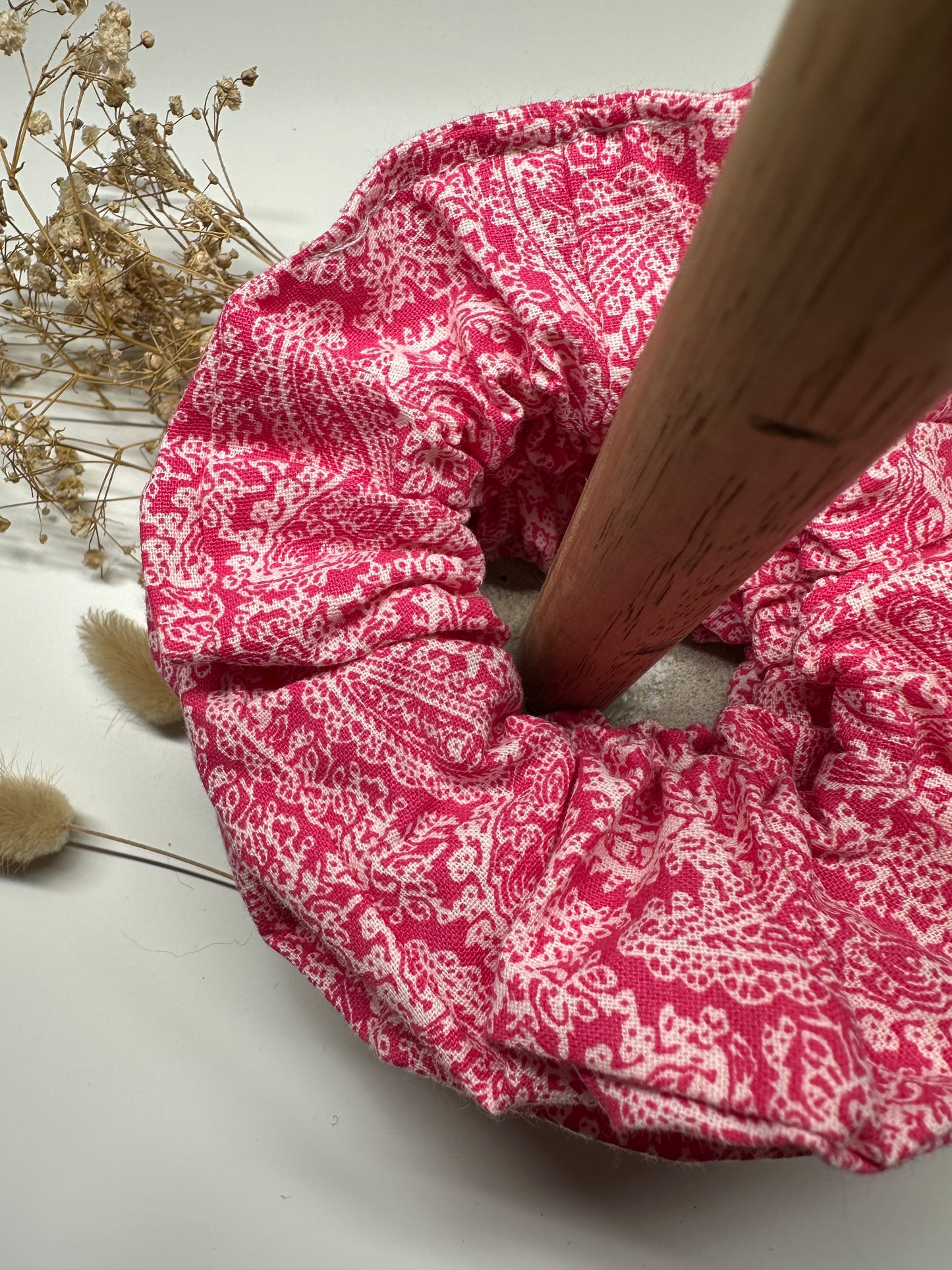 Pink Paisley Scrunchie