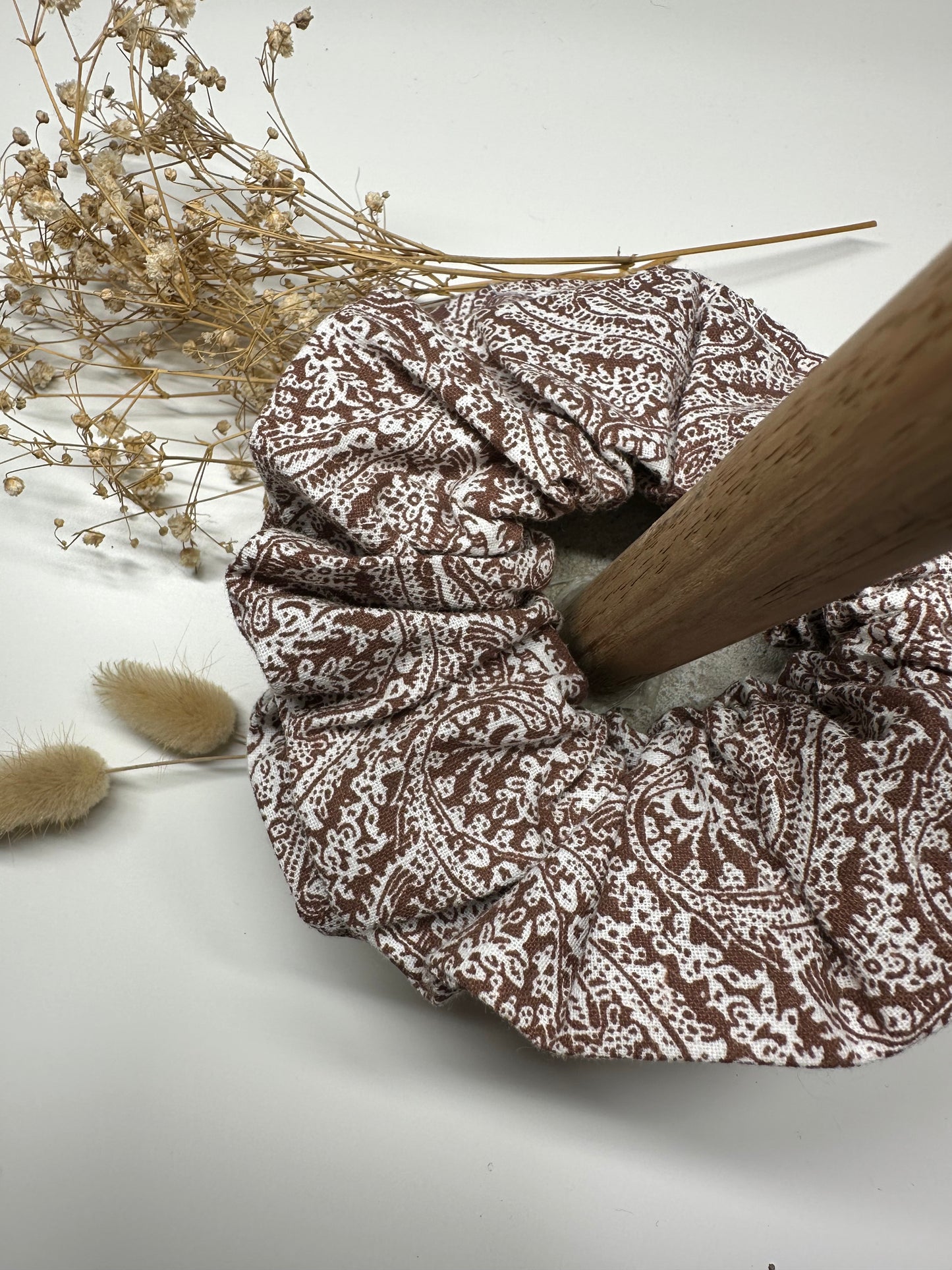Brown Paisley Scrunchie