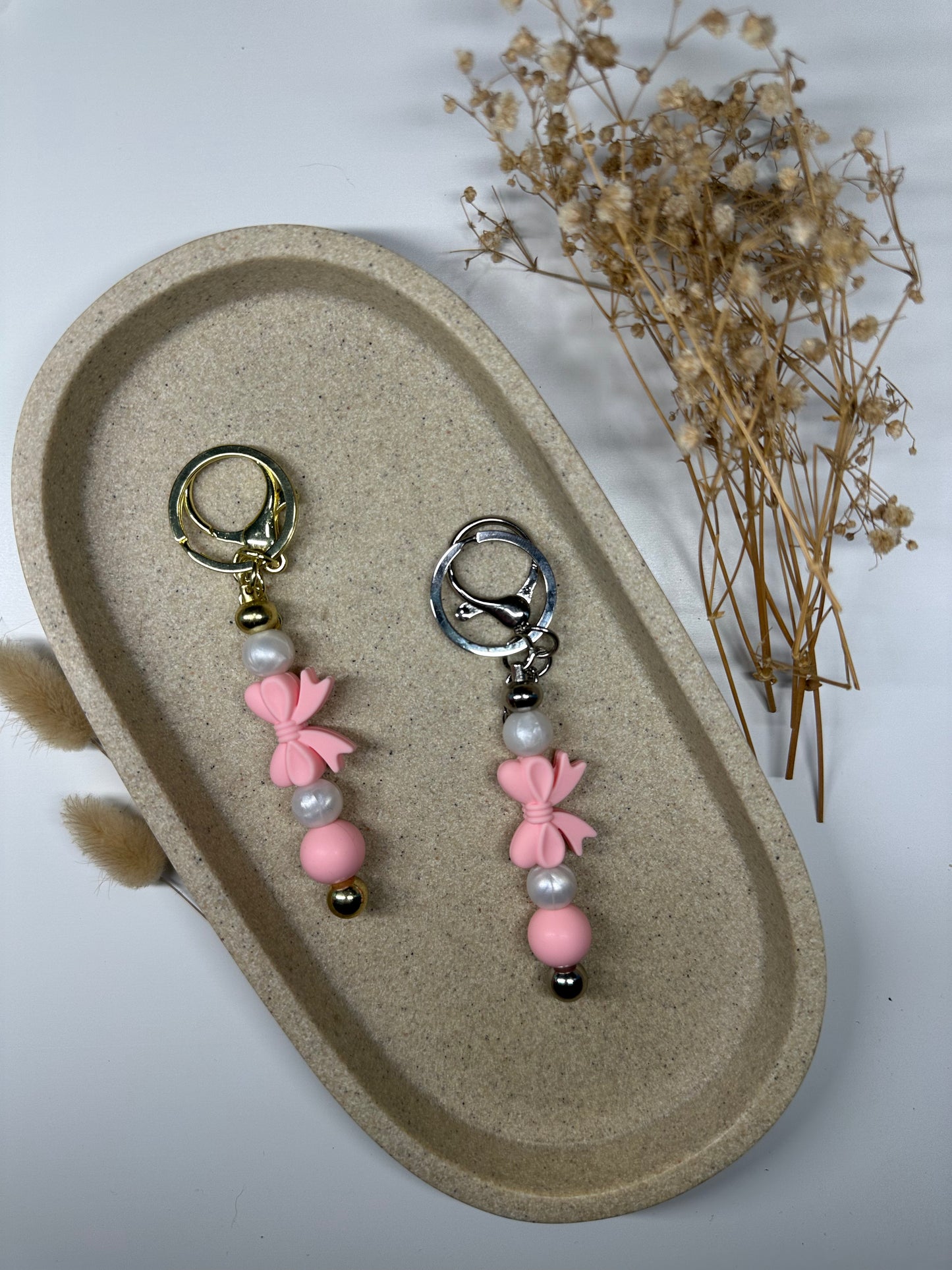 Baby Pink 'Bow' Dangle Keychain