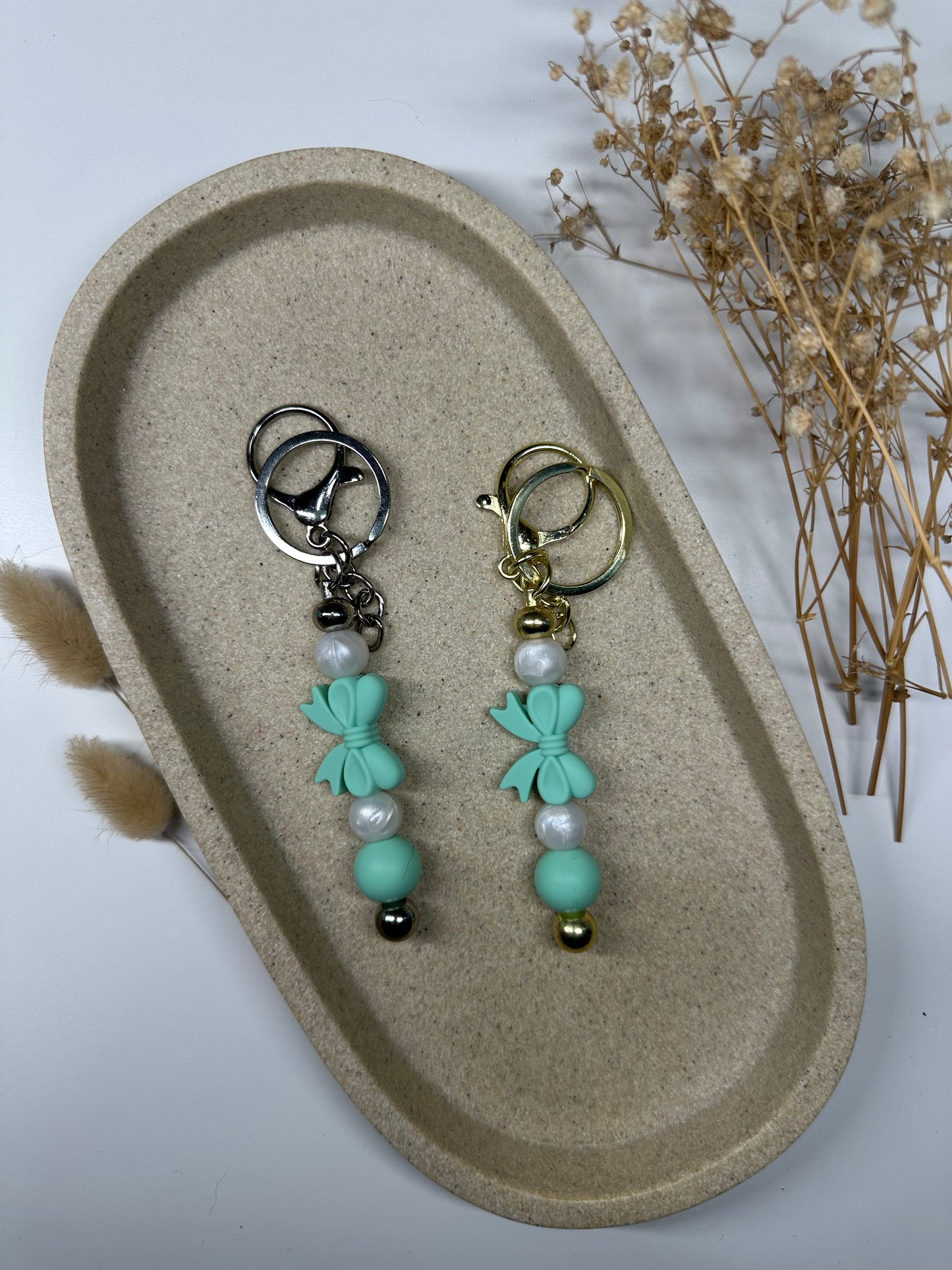 Turquoise 'Bow' Dangle Keychain