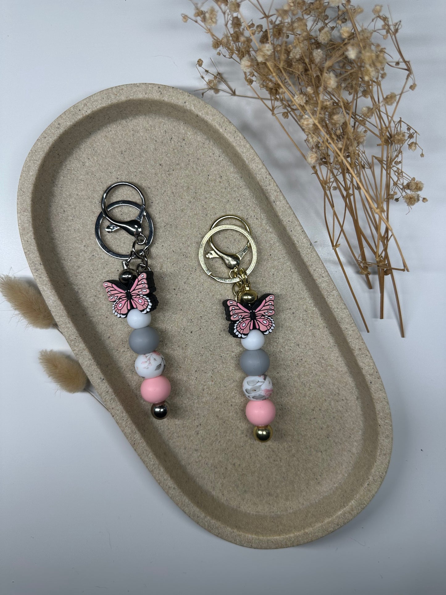 Pink 'Butterfly' Dangle Keychain