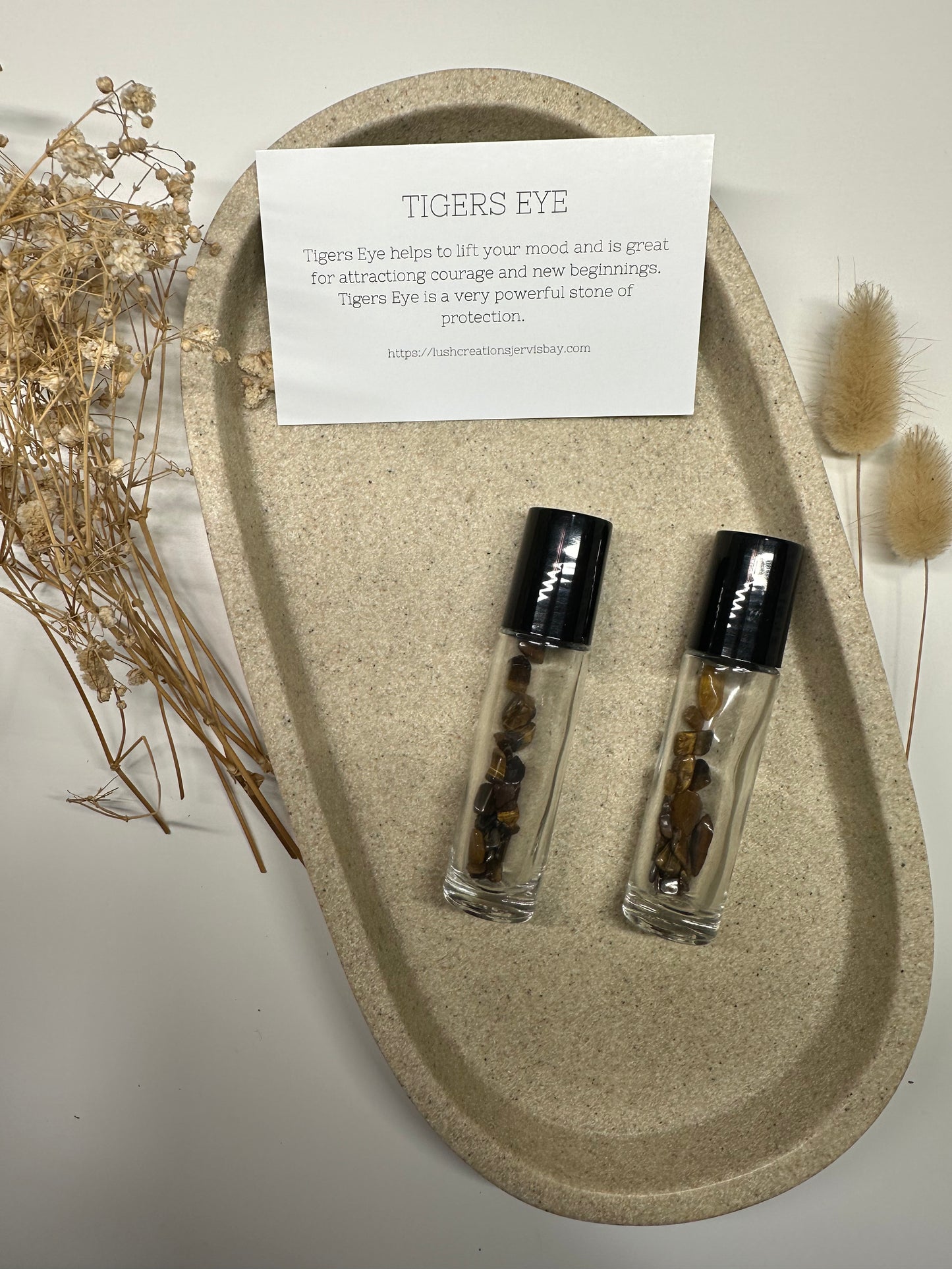 Crystal essential oil rollers 'Tigers eye'