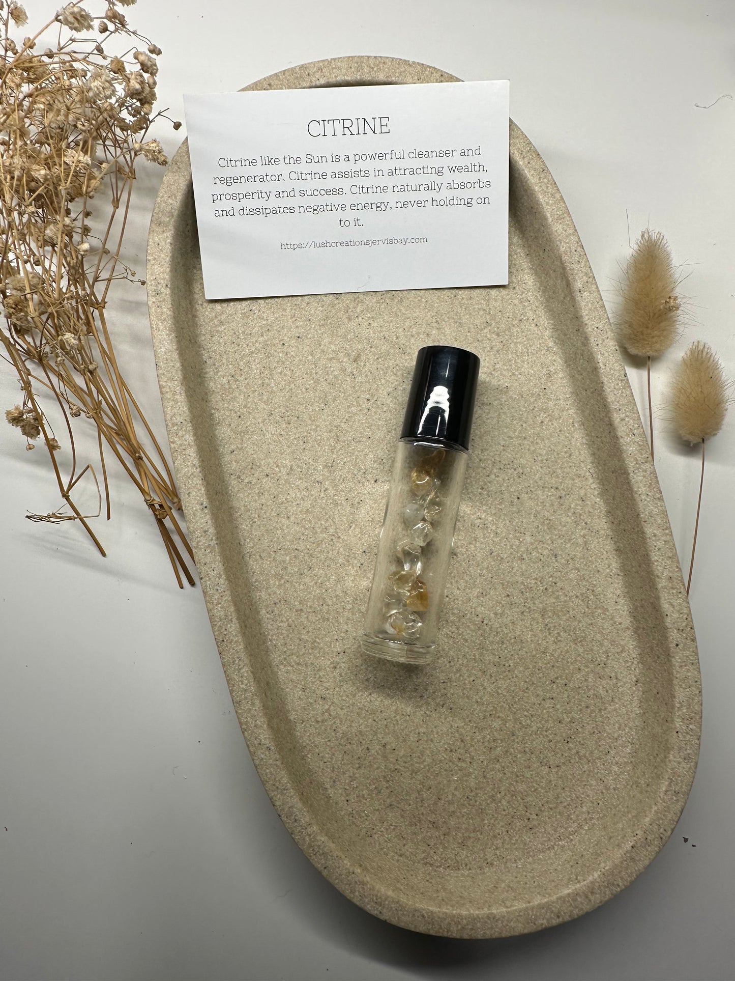 Crystal essential oil roller 'Citrine'