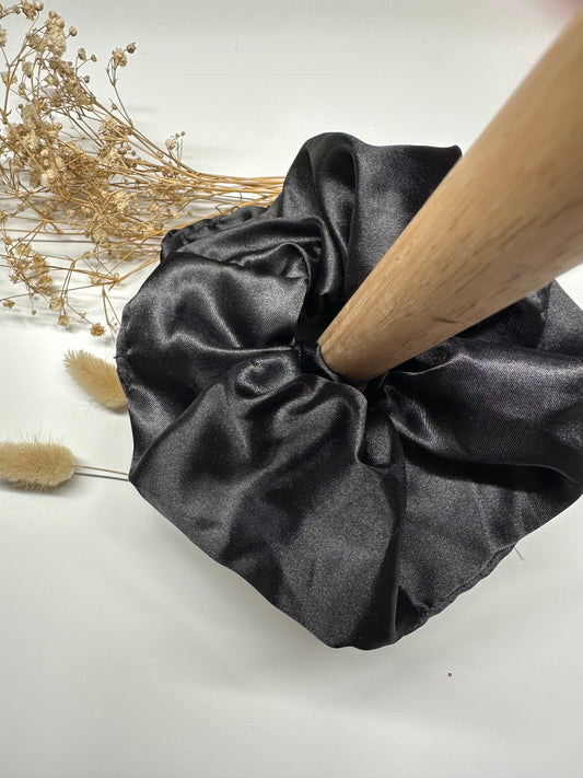 Black Satin Scrunchie
