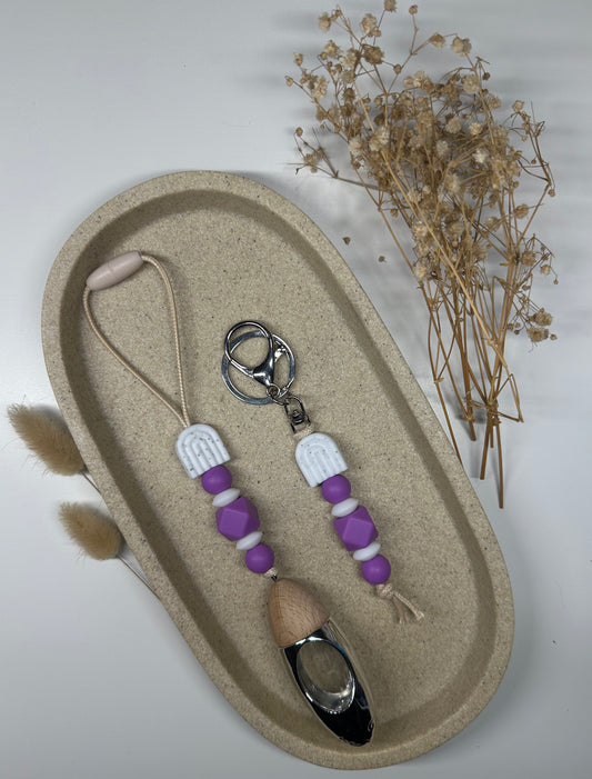 Purple and White 'Arch' Matching Set