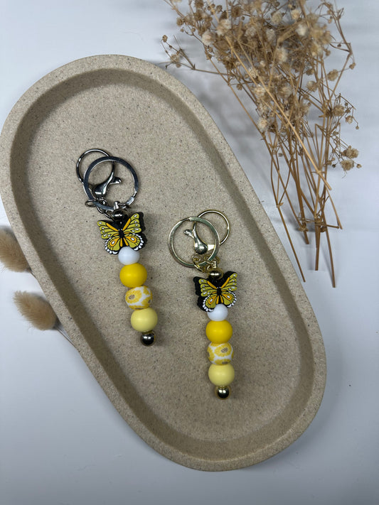Yellow 'Butterfly' Dangle Keychain