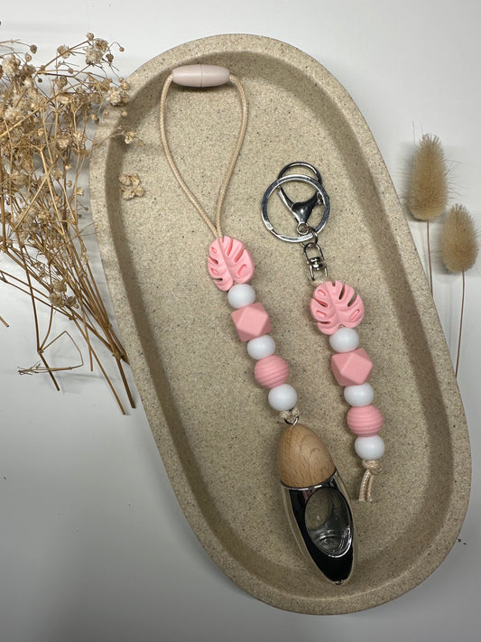 Pink 'Monstera' Matching Set