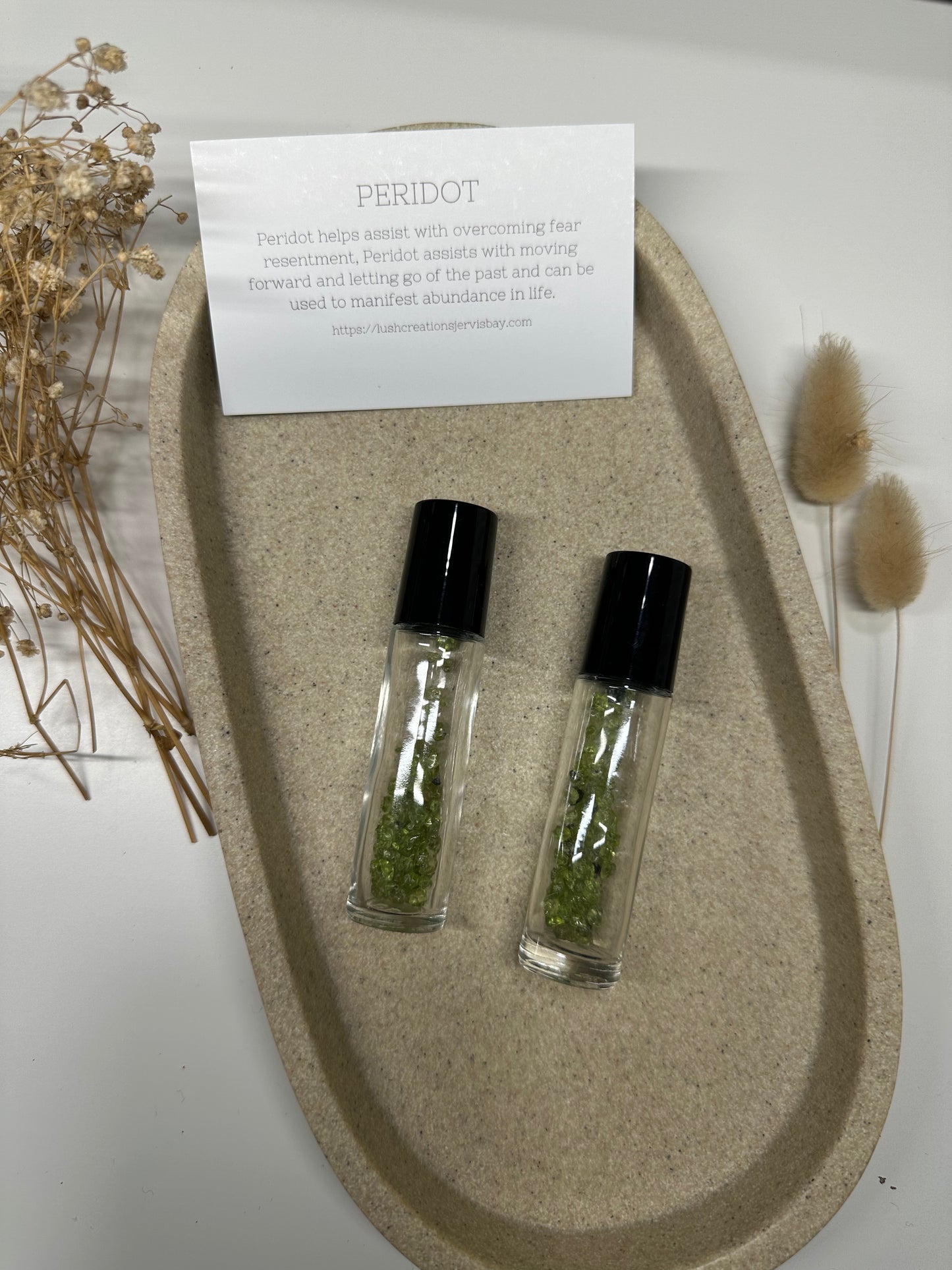 Crystal essential oil roller 'peridot'