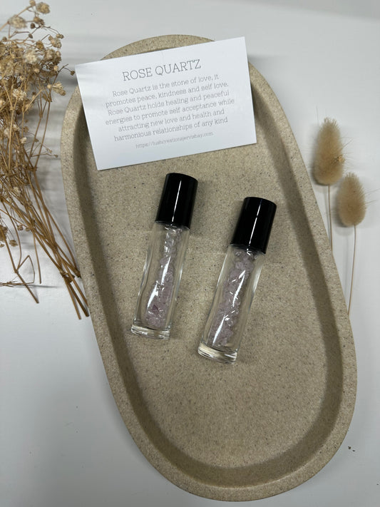 Crystal essential oil roller 'Rose Quartz'