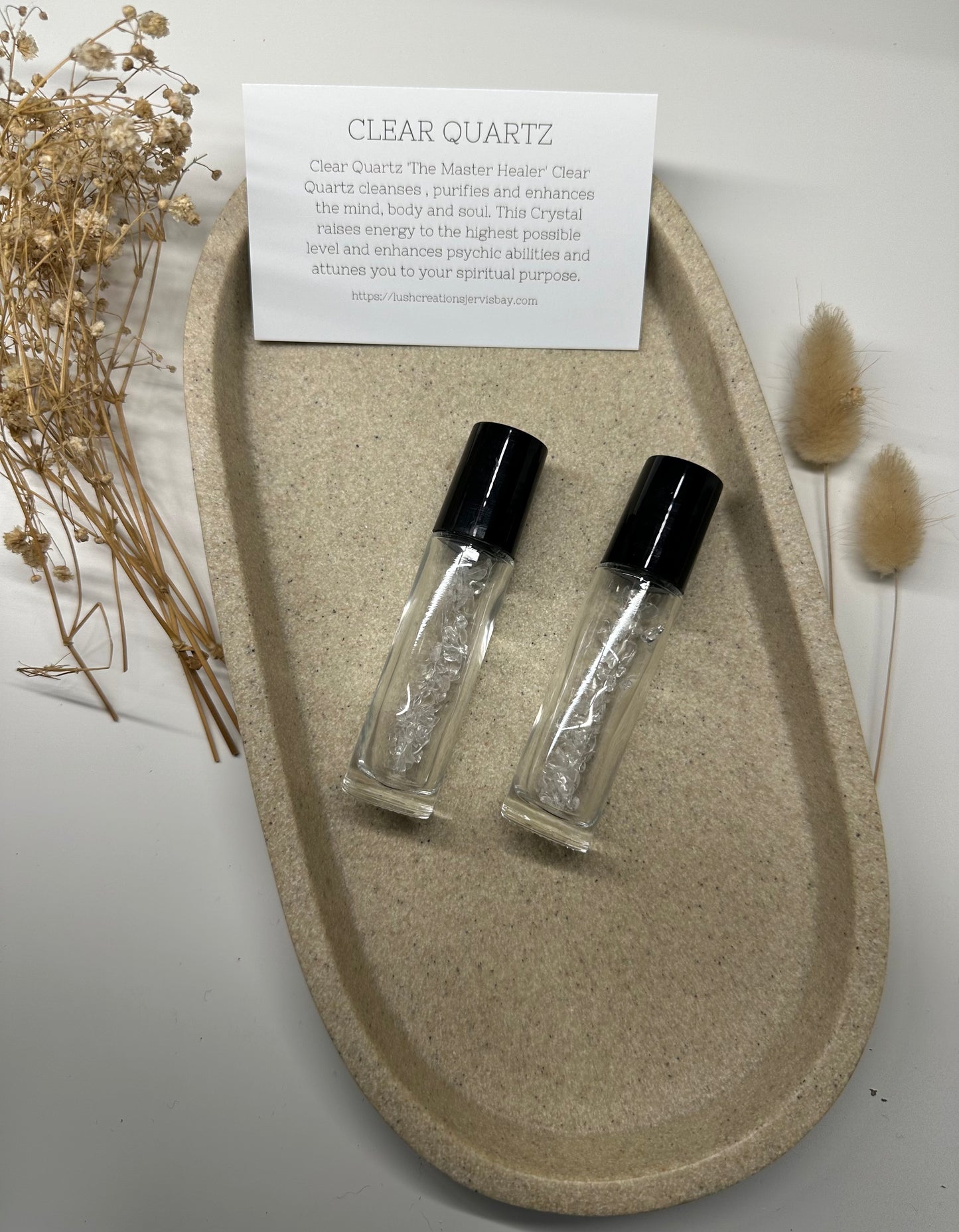 Crystal essential oil roller 'Clear Quartz'
