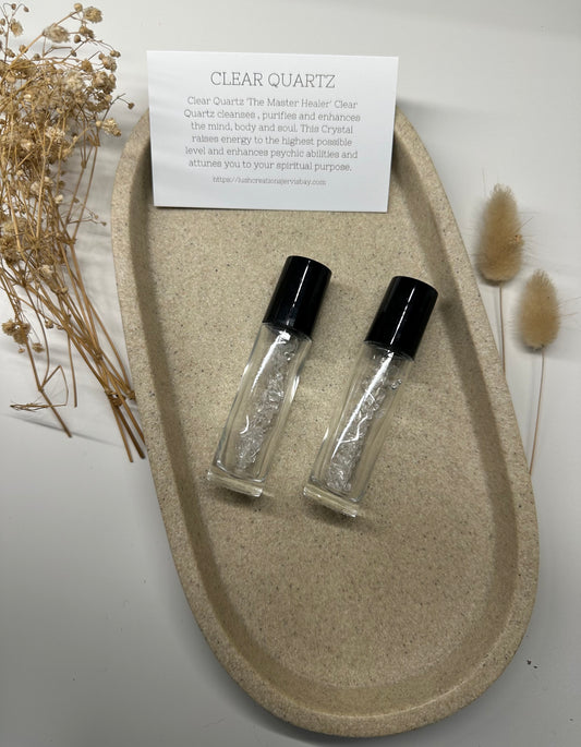 Crystal essential oil roller 'Clear Quartz'