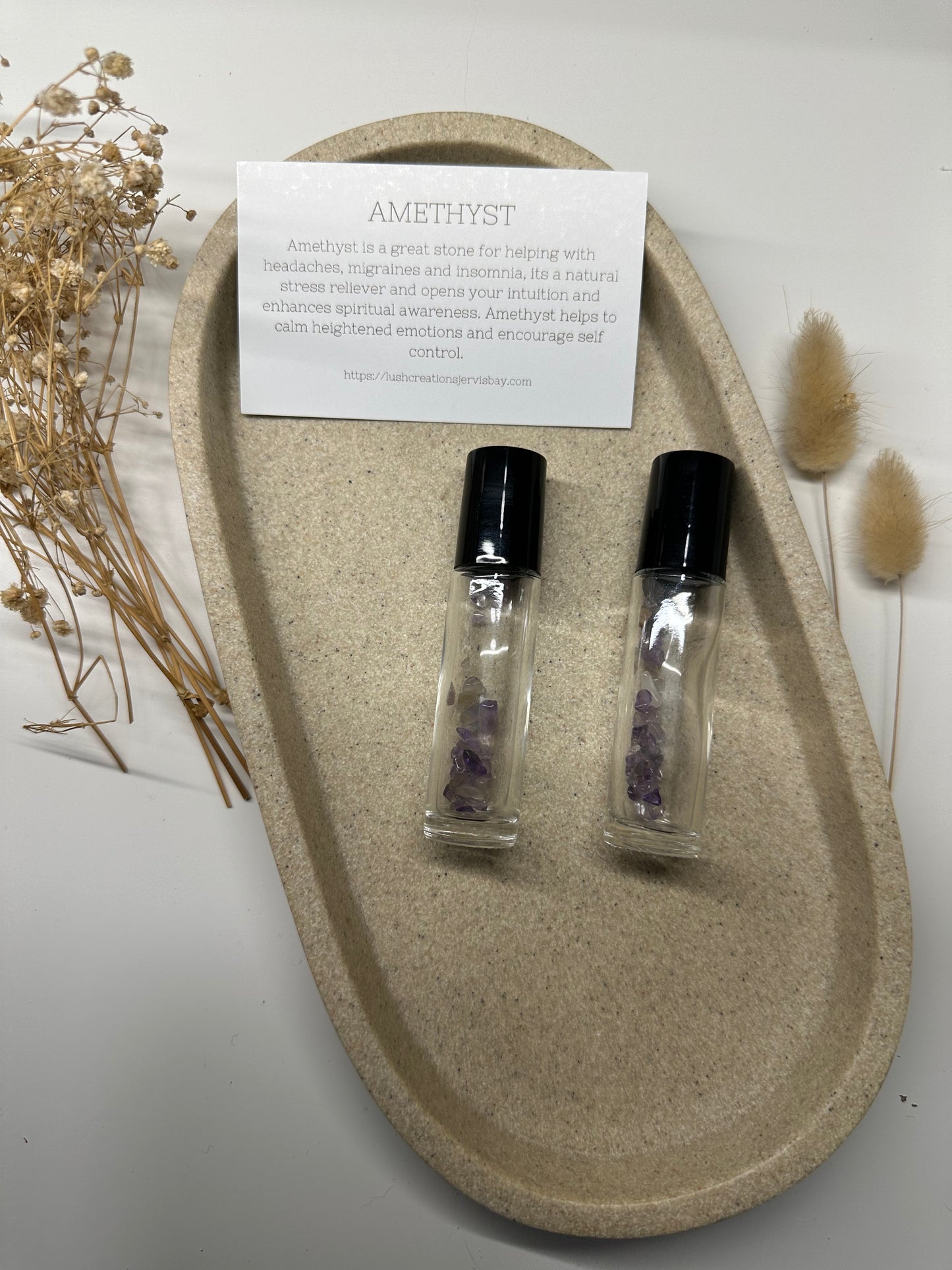 Crystal essential oil roller 'Amethyst'