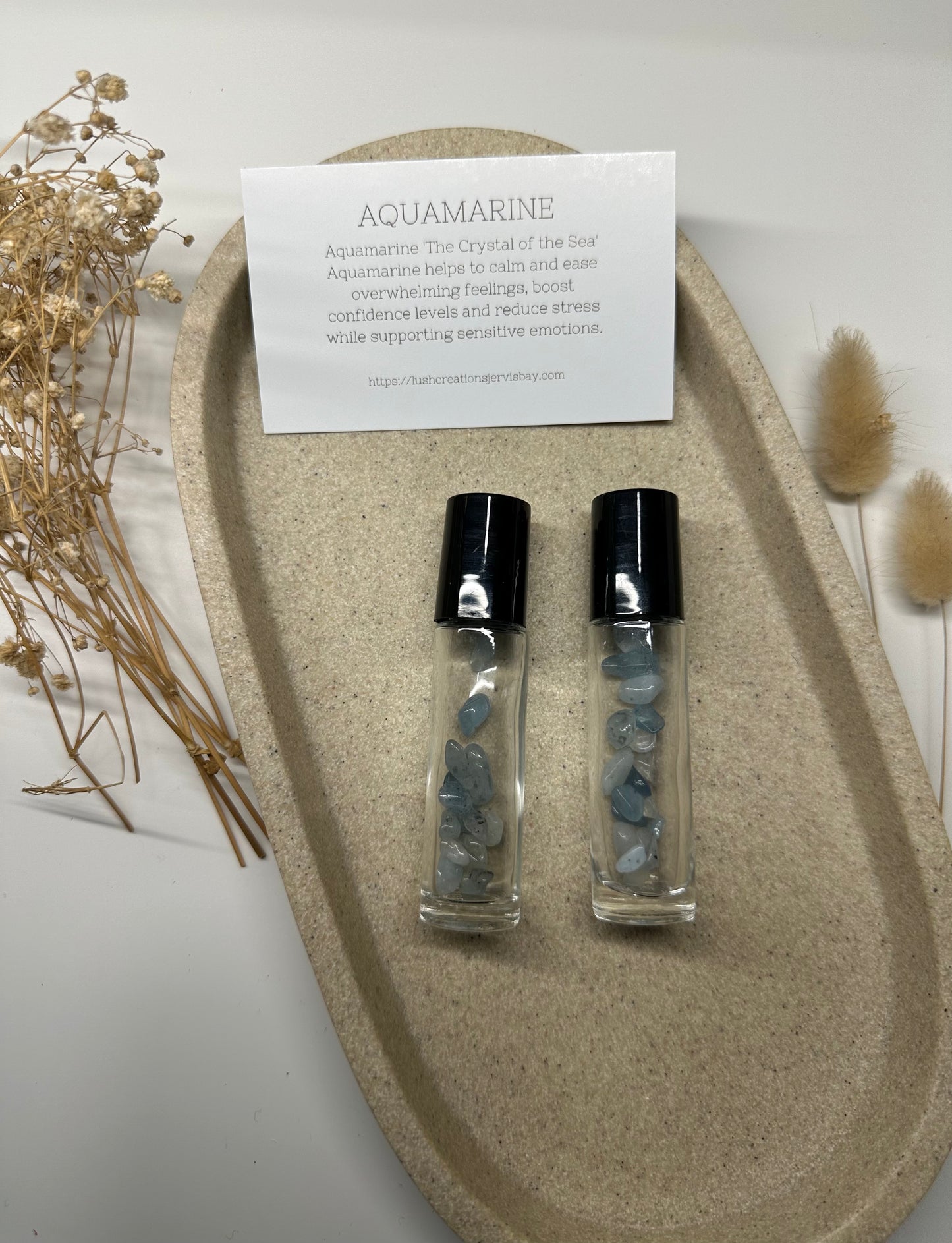 Crystal essential oil roller 'Aquamarine'