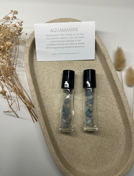 Crystal essential oil roller 'Aquamarine'