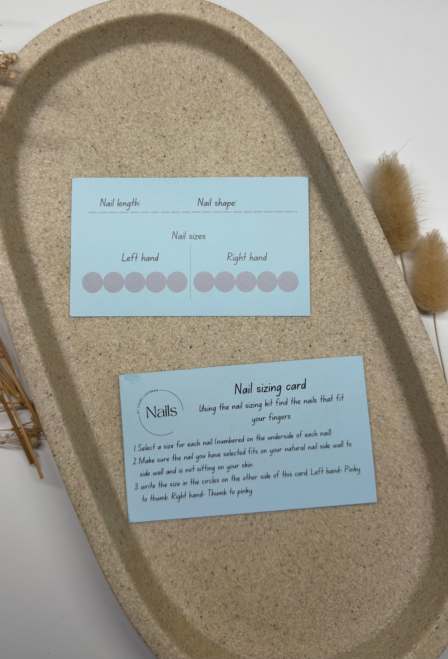 Press on nail sizing kit