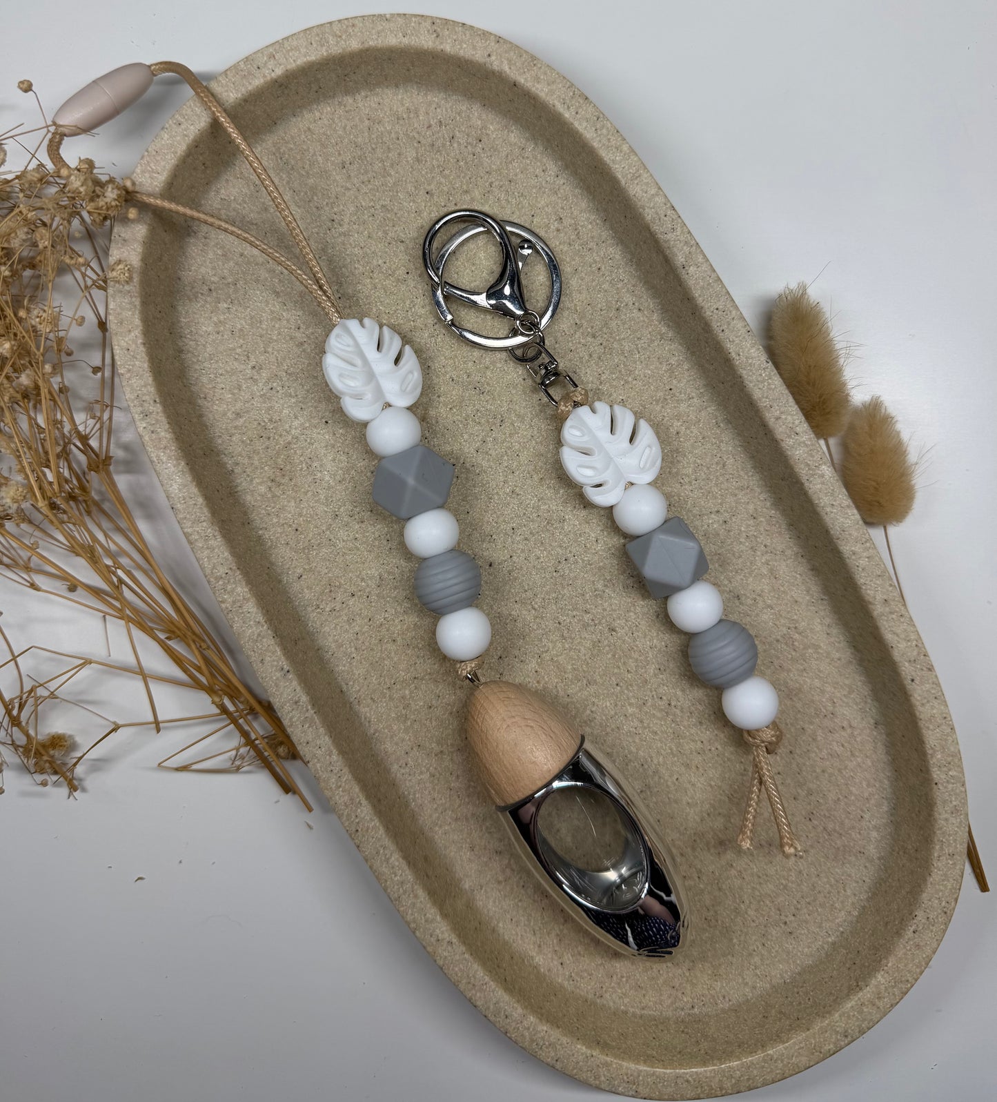 Grey 'Monstera Leaf' Matching Set