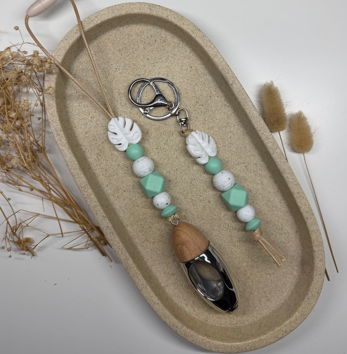 Turquoise 'Monstera' Matching Set